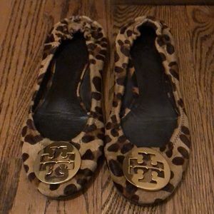 Tory Burch  Calf Hair Leopard Print Ballet Flats